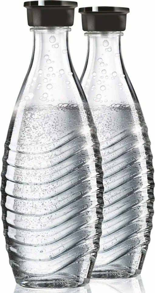 SodaStream Glaskaraffe Duo Pack Mit Schwarzem Deckel 2 Stück Je 600ml – Bild 3