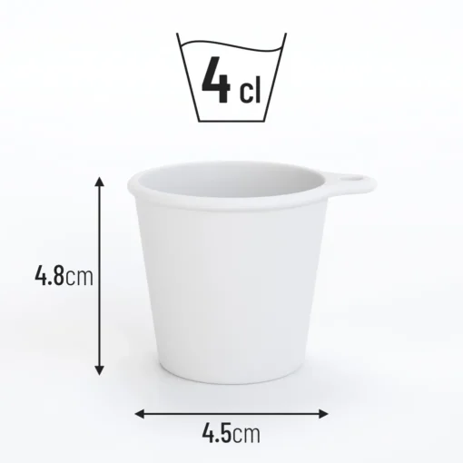 SoPro 12x Schnapsbecher Plastik 4 Cl Wiederverwendbar - Shotgläser 40 Milliliter Weiß - Mehrweg Schnapsglas Zum Umhängen – Bild 3