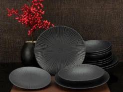 CreaTable 23211 Tafelservice Elements Collection Vesuvio Black Für 4 Personen, Steinzeug, Schwarz/grau (1 Set, 12-teilig) 23 CreaTable 23211 Tafelservice Elements Collection Vesuvio Black Für 4 Personen, Steinzeug, Schwarz/grau (1 Set, 12-teilig) -Qualitätsladen Für Geschirr b913e4c96ca645a30d0218b80fb30e64