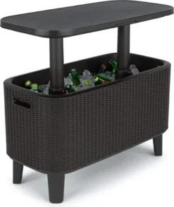 Keter Garden Bar 2in1 Tisch, Bar Mit Kühlbehälter Bevy Cool Bar Rattan -Qualitätsladen Für Geschirr b9e18c1720bc5bd82d0b5d467fe2dd93