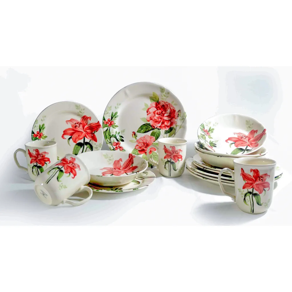 CreaTable 22445 Kombiservice Rosemary Für 4 Personen, Steingut, Mehrfarbig (1 Set, 16-teilig) 1 CreaTable 22445 Kombiservice Rosemary Für 4 Personen, Steingut, Mehrfarbig (1 Set, 16-teilig)