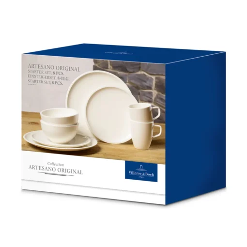 VILLEROY & BOCH Artesano Einsteigerset 8 Tlg. Tellerset Geschirr-Service Kaffeetassen Schalen – Bild 2