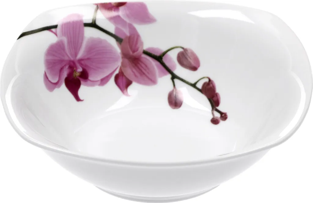 Frühstücksset 18-tlg. Kyoto Orchidee Leicht Eckig Porzellan Für 6 Personen Weiß MitNachbildung 6 Frühstücksset 18-tlg. Kyoto Orchidee Leicht Eckig Porzellan Für 6 Personen Weiß MitNachbildung – Bild 6