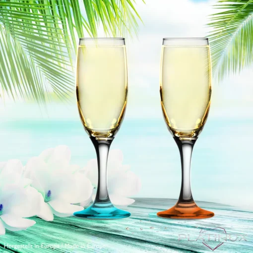 Sektgläser Bunt Aus Glas 150ml (max.190ml) Set 6-Teilig Champagnergläser Prosecco Gläser – Bild 2