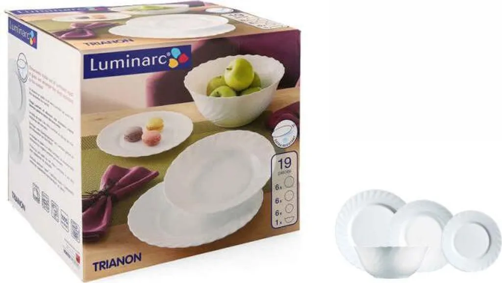 Luminarc 19tlg. Tellerset + Schale Trianon 3 Luminarc 19tlg. Tellerset + Schale Trianon – Bild 3