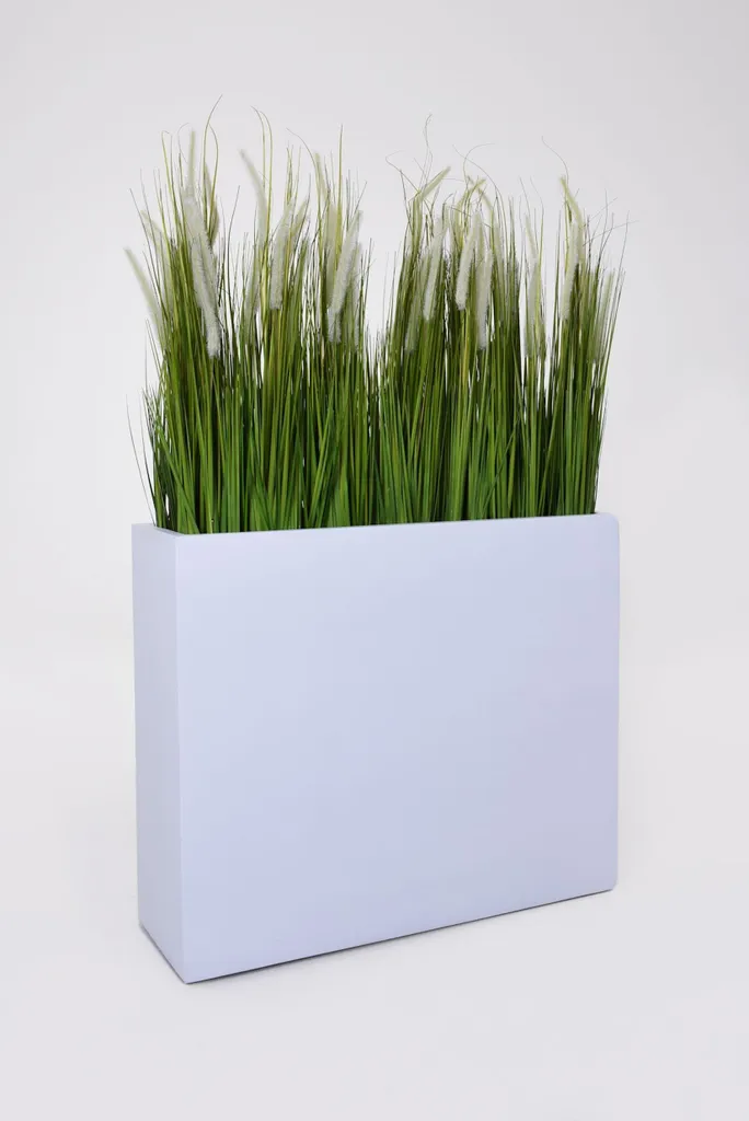 Pflanzkübel Raumteiler Auf Rollen Fiberglas "Elemento", Weiß Matt - 88x30x75 Cm 3 Pflanzkübel Raumteiler Auf Rollen Fiberglas "Elemento", Weiß Matt - 88x30x75 Cm – Bild 3