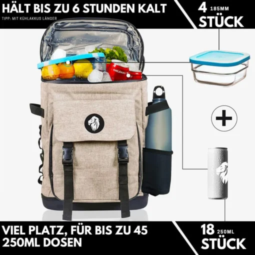 KHALISIA Kühltasche - Fahrradtasche Für Gepäckträger - Einsetzbar Als Gepäckträgertasche - Fahrrad Rucksack - Picknicktasche - Lunchtasche - Thermotasche Hält Kalt & Warm – Bild 4