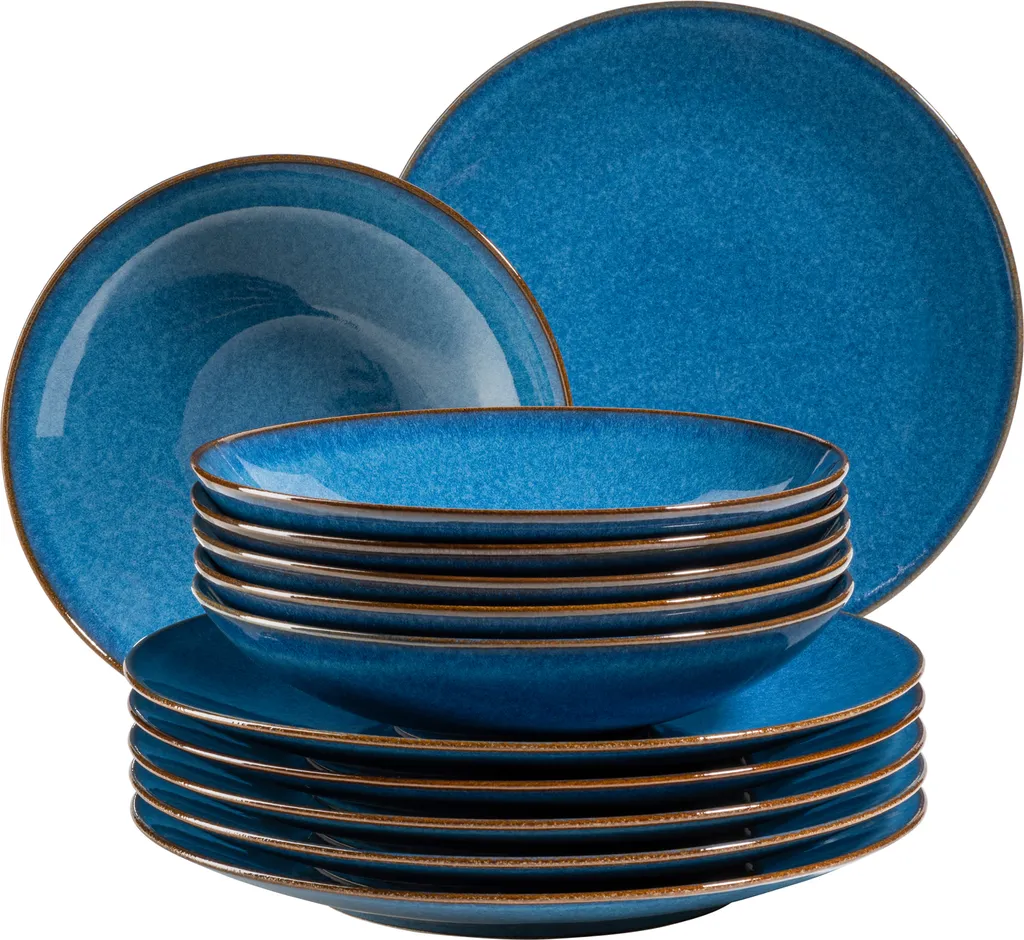 Mäser 931946 Tafelservice Ossia Für 6 Personen, Steinzeug, Blau (1 Set, 12-teilig) 1 Mäser 931946 Tafelservice Ossia Für 6 Personen, Steinzeug, Blau (1 Set, 12-teilig)