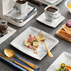 MALACASA, Serie Blance, 36 Tlg. Set Marmor Porzellan Kaffeeservice Geschirrset, Mit 12 Stück Kuchenteller, 12 Stück 180ml Tasse Und 12 Stück Untertasse Für 12 Personen 18 MALACASA, Serie Blance, 36 Tlg. Set Marmor Porzellan Kaffeeservice Geschirrset, Mit 12 Stück Kuchenteller, 12 Stück 180ml Tasse Und 12 Stück Untertasse Für 12 Personen -Qualitätsladen Für Geschirr c2a3274206856ac15d482c4a7aecc9bd