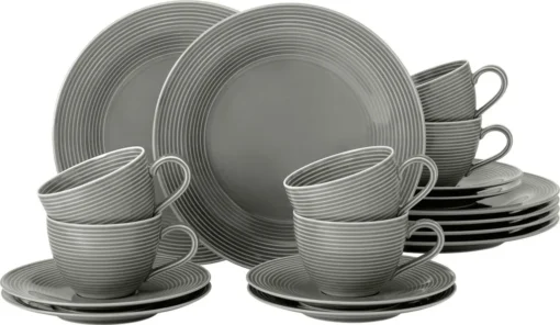 Seltmann Weiden Kaffeeservice Beat Grau Einfarbig/Relief Modern
