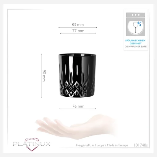 Schwarze Trinkgläser Mit Diamant Muster Aus Glas 250ml (max. 300ml) Gläser Whiskeygläser – Bild 5