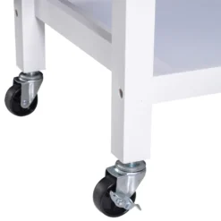 HOMCOM Servierwagen Küchenwagen Rollwagen Küchentrolley Mit Schrank Schublade Holz Weiß 88,5 X 40 X 86 Cm -Qualitätsladen Für Geschirr c417bf48b33cf293de24e3d7b949a320