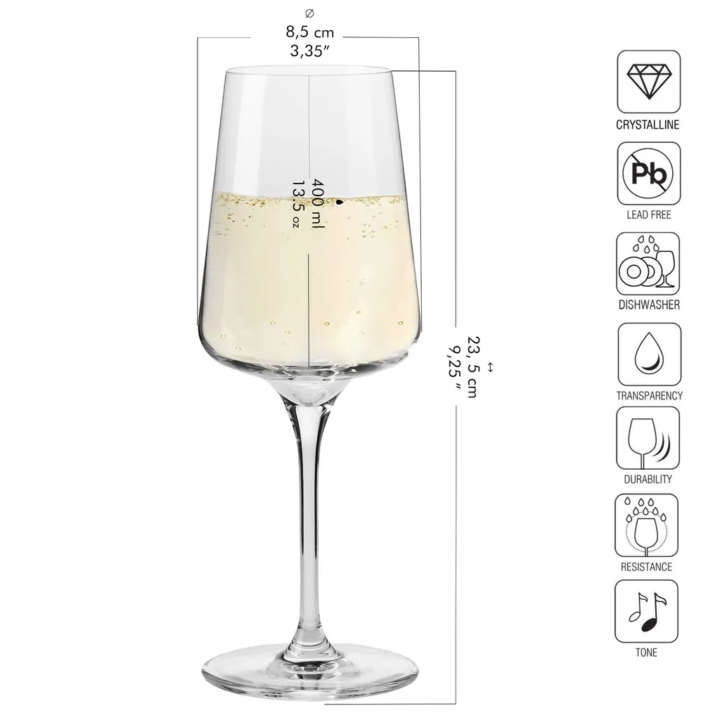 KROSNO Infinity Weißweingläser, 6er-Set, 400 Ml 3 KROSNO Infinity Weißweingläser, 6er-Set, 400 Ml – Bild 3