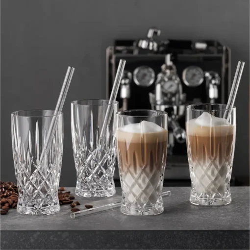 Nachtmann Latte Macchiato Set/4 + 4 Glastrinkhalme 7604/8tlg. Noblesse 104671 – Bild 5