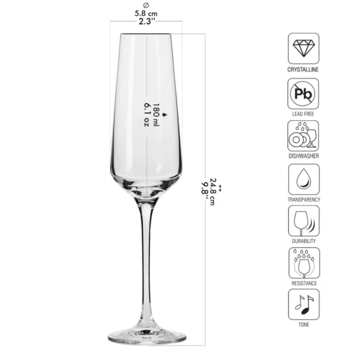 KROSNO Avant-Garde Sektgläser, 6er-Set, 180 Ml – Bild 5