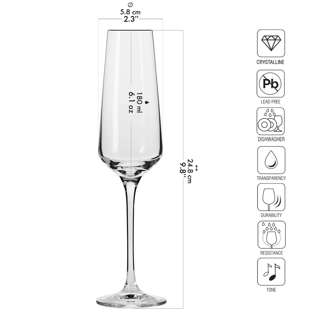 KROSNO Avant-Garde Sektgläser, 6er-Set, 180 Ml 5 KROSNO Avant-Garde Sektgläser, 6er-Set, 180 Ml – Bild 5