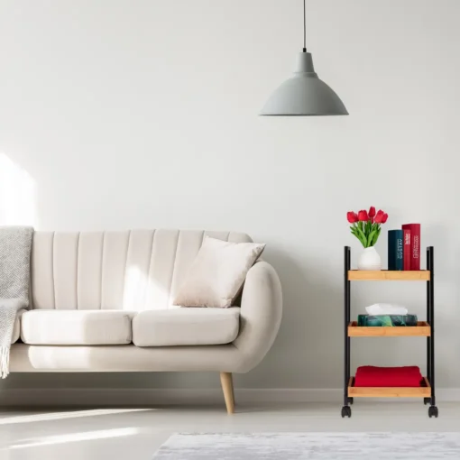 Relaxdays Servierwagen Bambus Mit 3 Etagen – Bild 5
