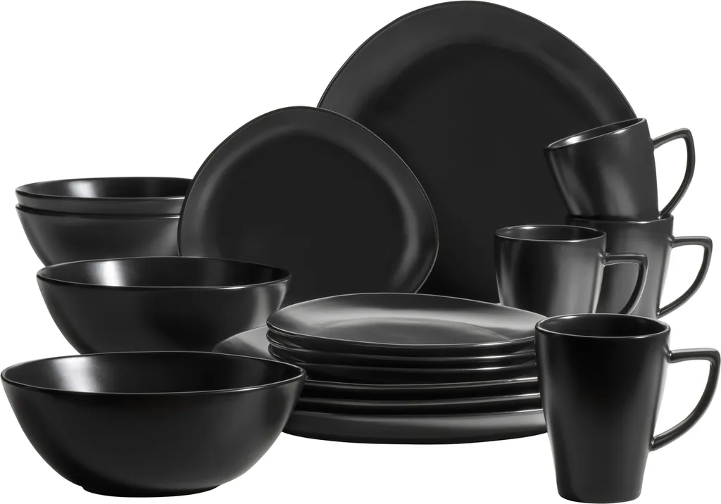 Mäser 931730 Kombiservice Glendale Für 4 Personen, Steinzeug, Schwarz (1 Set, 16-teilig) 1 Mäser 931730 Kombiservice Glendale Für 4 Personen, Steinzeug, Schwarz (1 Set, 16-teilig)