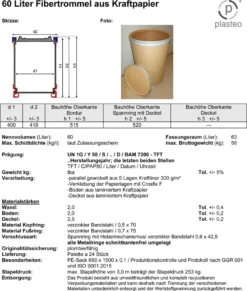 Plasteo Das ÖKOFASS 2x 60 Liter Fass Tonne Fibertrommel Deckelfass Papptrommel Container Zur Aufbewahrung Von Lebensmitteln BPA-Frei | Lebensmittelzulassung Gefahrgutzulassung Komplett Recycelbar 10 Plasteo Das ÖKOFASS 2x 60 Liter Fass Tonne Fibertrommel Deckelfass Papptrommel Container Zur Aufbewahrung Von Lebensmitteln BPA-Frei | Lebensmittelzulassung Gefahrgutzulassung Komplett Recycelbar -Qualitätsladen Für Geschirr c6704b12539619563078a3ee8e3fa042