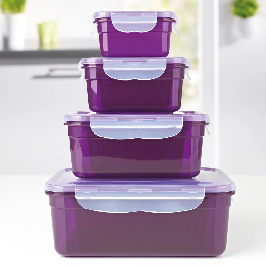 GOURMETmaxx Frischhaltedosen Klick-it 28-tlg. In Lila Frischhaltedosen Set Klick-It Gefrierdosen Lunchbox Brotdose 14 Stück Lila 7 GOURMETmaxx Frischhaltedosen Klick-it 28-tlg. In Lila Frischhaltedosen Set Klick-It Gefrierdosen Lunchbox Brotdose 14 Stück Lila – Bild 7