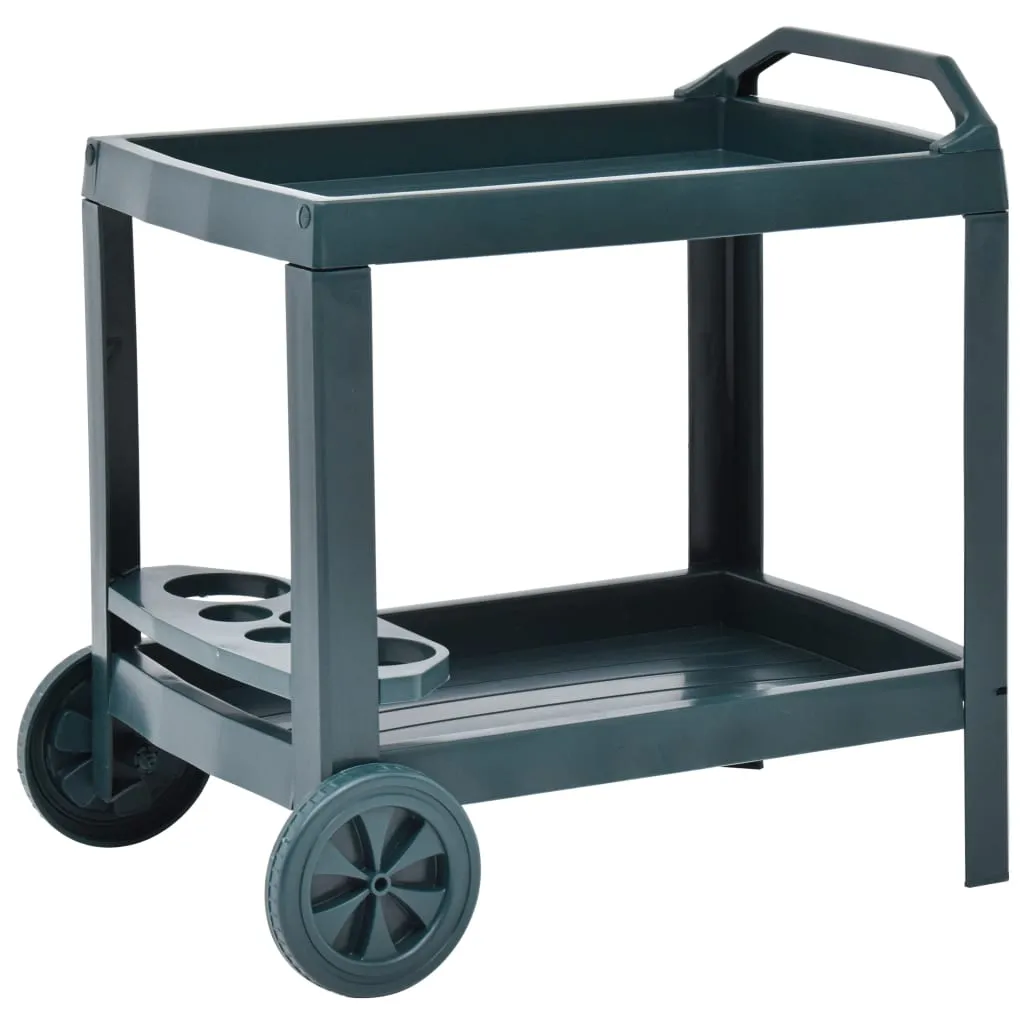 VidaXL Getränkewagen Grün 69×53×72 Cm Kunststoff 1 VidaXL Getränkewagen Grün 69×53×72 Cm Kunststoff