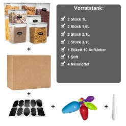 Lospitch 8er Set Vorratsdosen Müsli Behälter Mehl Nudel Schüttdose Pasta Lebensmittel 10 Lospitch 8er Set Vorratsdosen Müsli Behälter Mehl Nudel Schüttdose Pasta Lebensmittel -Qualitätsladen Für Geschirr c777d4a74b1335415c4b86cbb1e7d152
