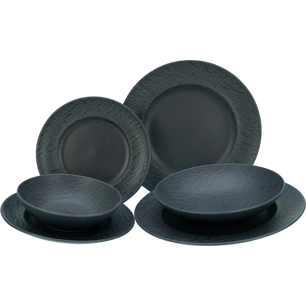 CreaTable 33320 Tafelservice Rondo Schiefer Für 6 Personen, Steinzeug, Schwarz (1 Set, 12-teilig) 1 CreaTable 33320 Tafelservice Rondo Schiefer Für 6 Personen, Steinzeug, Schwarz (1 Set, 12-teilig)
