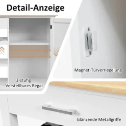 COSTWAY Küchenwagen Auf Rollen, Kücheninsel Mit Schublade, Weinregal, Offene Regale & Handtuchhalter, Platzsparender Servierwagen, Für Küche, Esszimmer, Bar, Weiß 10 COSTWAY Küchenwagen Auf Rollen, Kücheninsel Mit Schublade, Weinregal, Offene Regale & Handtuchhalter, Platzsparender Servierwagen, Für Küche, Esszimmer, Bar, Weiß -Qualitätsladen Für Geschirr c81b8970fc81dcc9c19c6abe01963351