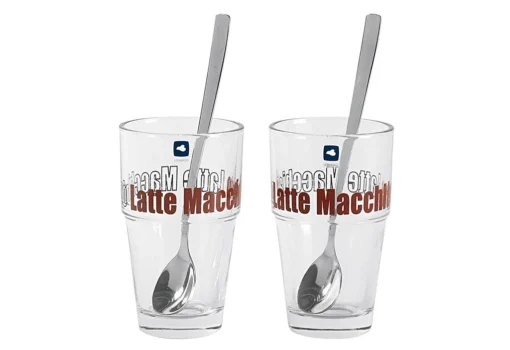 Leonardo Latte Macchiatto Becher 'Solo LM' Mit Löffel, 400ml, Ø 8,5 X 14,7cm (4er Set) – Bild 6
