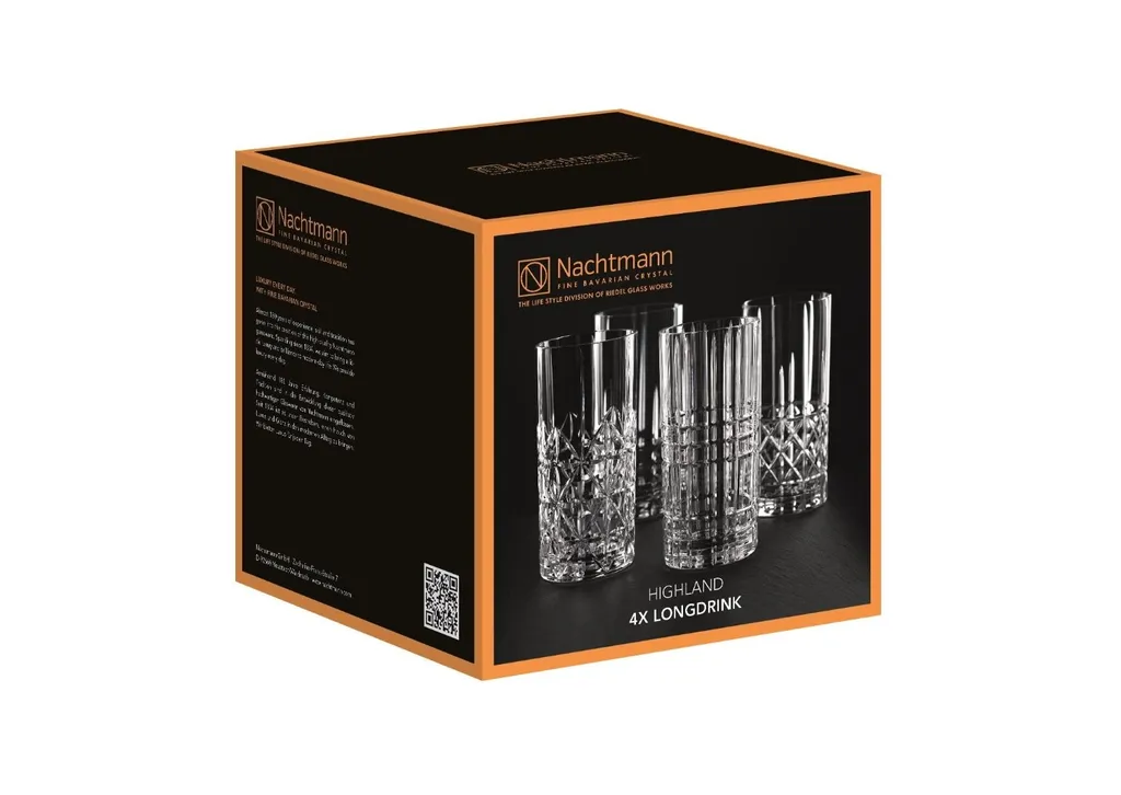 Nachtmann 0097784-0 Longdrinkbecher 'Highland' Kristallglas, 375 Ml, H: 15,1 Cm, ø 7,7 Cm, Transparent, 4-teilig (1 Set) 8 Nachtmann 0097784-0 Longdrinkbecher 'Highland' Kristallglas, 375 Ml, H: 15,1 Cm, ø 7,7 Cm, Transparent, 4-teilig (1 Set) – Bild 8