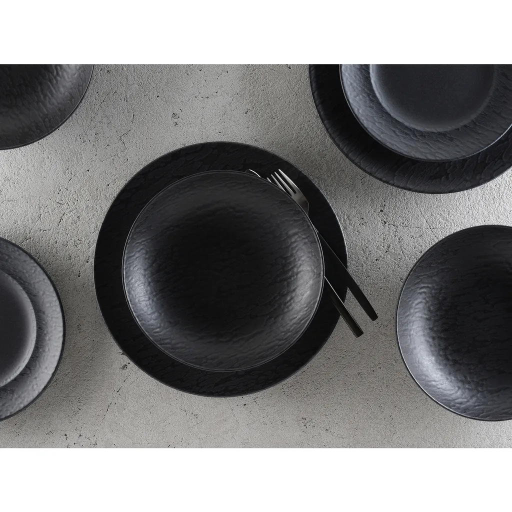 CreaTable 33320 Tafelservice Rondo Schiefer Für 6 Personen, Steinzeug, Schwarz (1 Set, 12-teilig) 6 CreaTable 33320 Tafelservice Rondo Schiefer Für 6 Personen, Steinzeug, Schwarz (1 Set, 12-teilig) – Bild 6