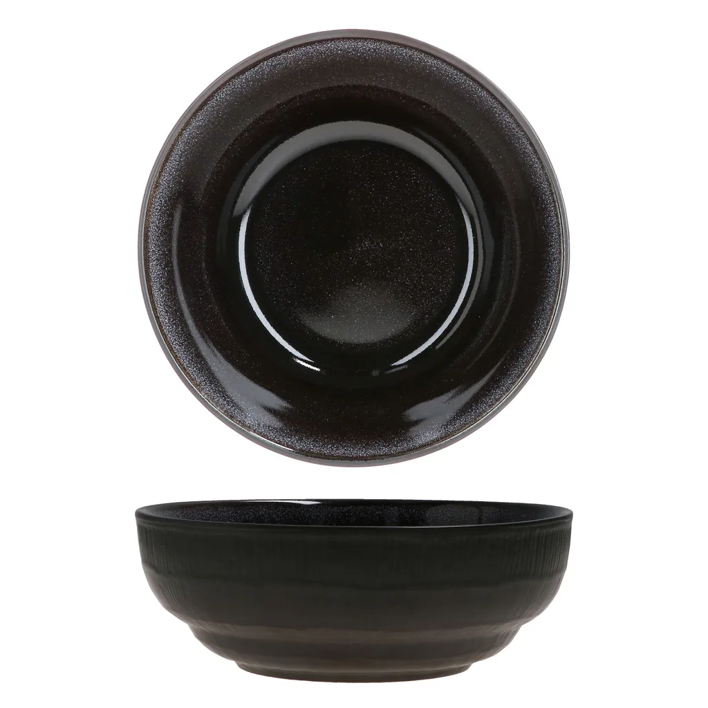 18tlg. Teller Set Reactive Glaze Black 6 Pers. Steingut Teller Schale Schwarz 4 18tlg. Teller Set Reactive Glaze Black 6 Pers. Steingut Teller Schale Schwarz – Bild 4