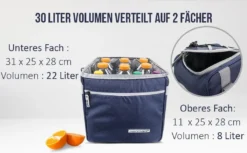 Normani Isolierte Kühltasche Mit 2 Fächern 30 L -Qualitätsladen Für Geschirr cb65e357aa47b20e9628c0ba6eb2ccdf