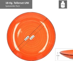Service 18tlg. Tellerset Uni Bunt, Für 6 Personen In Unterschiedlichen Farben -Qualitätsladen Für Geschirr cc057551f375e471b3c394e98e3c999a