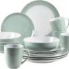 Mäser 931565 Kombiservice Kitchen Time II Für 4 Personen, Porzellan, Grün (1 Set, 16-teilig)