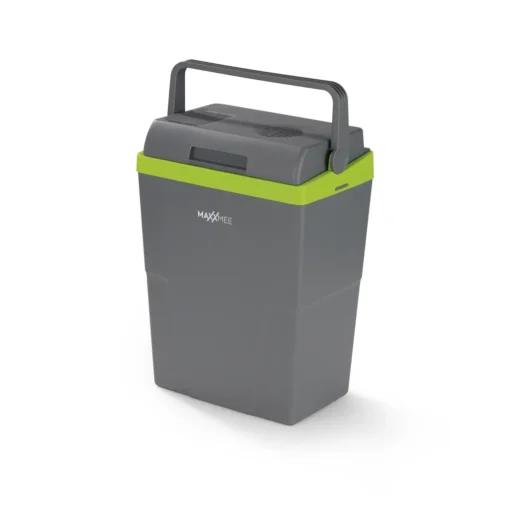 MAXXMEE Kühlbox - Wahlweise Via Netzkabel Oder KFZ-Anschluss - 22l Volumen - Grau/limegreen Kühlbox Camping Kühlschrank 22L Auto 12V 230V Thermobox Elektrisch Picknick Grau – Bild 4