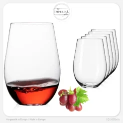 IMPERIAL Moderne Weingläser Ohne Stil Aus Glas 570ml Set 6-Teilig Groß 13 IMPERIAL Moderne Weingläser Ohne Stil Aus Glas 570ml Set 6-Teilig Groß -Qualitätsladen Für Geschirr cfb019db5a6cc4a32a8645c767e0f0db