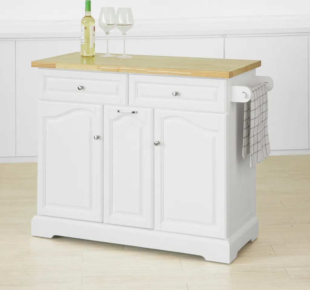 SoBuy FKW100-WN Kücheninsel Mit Arbeitsplatte Küchenwagen Mit 2 Türen Und Ausziehbarem Flaschenhalter Küchenschrank Sideboard Küchentrolley Weiß BHT Ca.: 115x90x46cm 1 SoBuy FKW100-WN Kücheninsel Mit Arbeitsplatte Küchenwagen Mit 2 Türen Und Ausziehbarem Flaschenhalter Küchenschrank Sideboard Küchentrolley Weiß BHT Ca.: 115x90x46cm