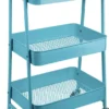 ONVAYA® Servierwagen Silvio | Beistellwagen | Blau | 30,5 X 45 X 77 Cm | 3 Fächer | Multifunktionswagen | Transportwagen | Allzweckwagen | Küchentrolley | Nischenregal