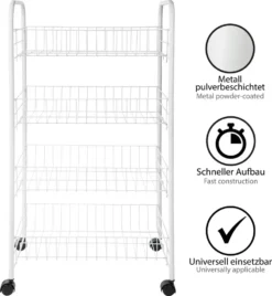 ONVAYA® Beistellwagen Susi Mit 4 Körben | Weiß | 39x26x76 Cm | Rollwagen | Küchenwagen | Wagen | Metall | Regal | Bad | Servierwagen | Haushaltswagen | Allzweckwagen | Küchentrolley 12 ONVAYA® Beistellwagen Susi Mit 4 Körben | Weiß | 39x26x76 Cm | Rollwagen | Küchenwagen | Wagen | Metall | Regal | Bad | Servierwagen | Haushaltswagen | Allzweckwagen | Küchentrolley -Qualitätsladen Für Geschirr d0d391c0fe4aa8b16d80afafe2248d75