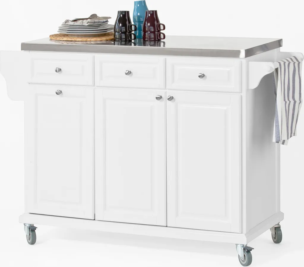 SoBuy Küchenwagen Mit Edelstahltop,Küchenschrank,Rollwagen FKW33-W 1 SoBuy Küchenwagen Mit Edelstahltop,Küchenschrank,Rollwagen FKW33-W