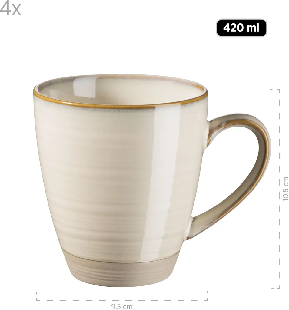 Mäser 931818 Frühstücksset Nottingham Für 4 Personen, Steinzeug, Beige (1 Set, 12-teilig) 10 Mäser 931818 Frühstücksset Nottingham Für 4 Personen, Steinzeug, Beige (1 Set, 12-teilig) – Bild 10