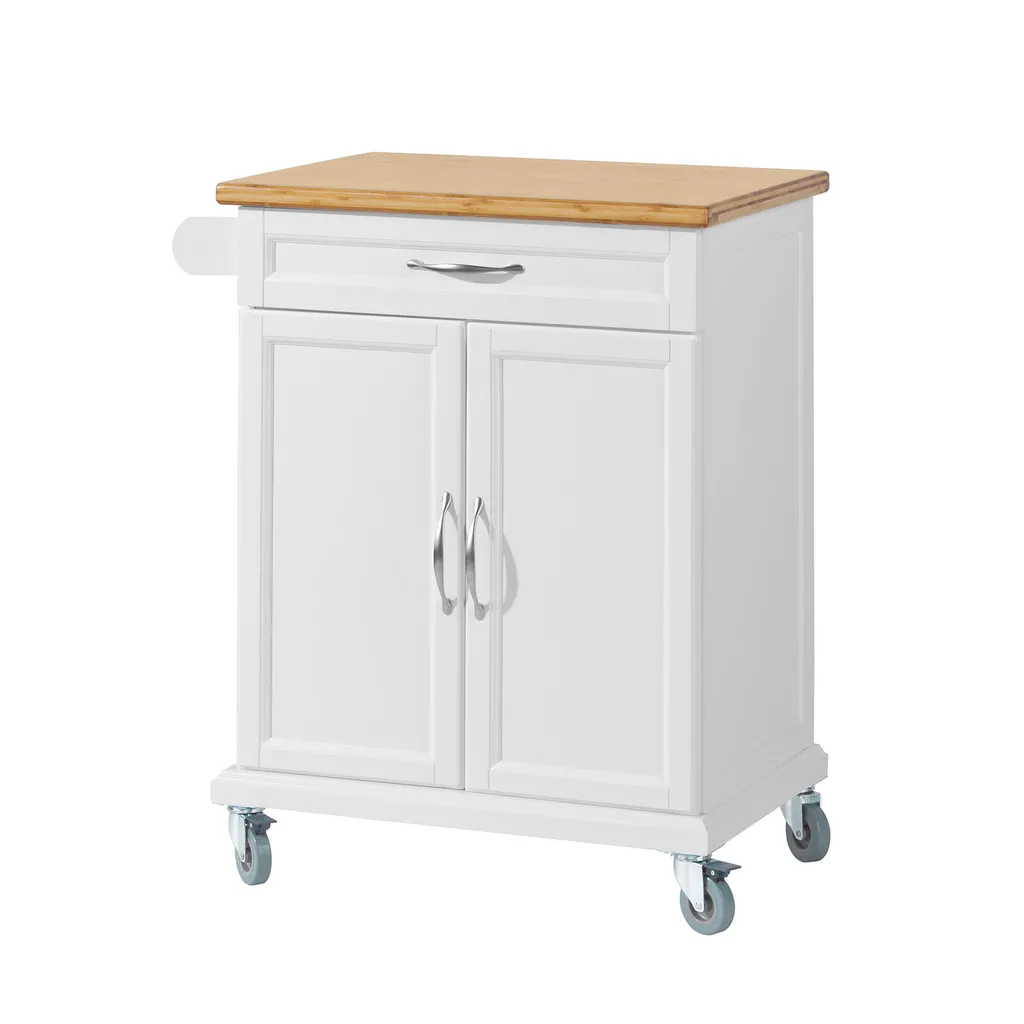 SoBuy Küchenwagen Aus MDF Mit Bambus Top, Küchenschrank, Servierwagen FKW13-WN 1 SoBuy Küchenwagen Aus MDF Mit Bambus Top, Küchenschrank, Servierwagen FKW13-WN