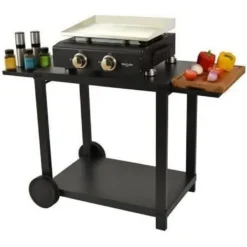 COOKINGBOX Rollwagen Für Plancha Mit Klappbaren Regalen - Stahl - Schwarz 11 COOKINGBOX Rollwagen Für Plancha Mit Klappbaren Regalen - Stahl - Schwarz -Qualitätsladen Für Geschirr d25c6016a2053eb26bca861b84a91ae8