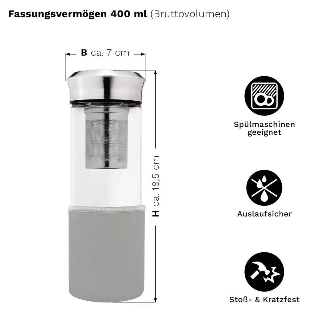 Teamaker „Grau“ 400 Ml 2 Teamaker „Grau“ 400 Ml – Bild 2