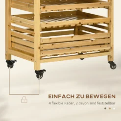 Outsunny Obsthalter Mit Rädern, Gemüseregal Mit 5 Regalen, Obstkorbständer, Aufbewahrungswagen, Für Gemüse, Obst, Bis 20 Kg Belastbar, Aus Tannenholz, Natur 12 Outsunny Obsthalter Mit Rädern, Gemüseregal Mit 5 Regalen, Obstkorbständer, Aufbewahrungswagen, Für Gemüse, Obst, Bis 20 Kg Belastbar, Aus Tannenholz, Natur -Qualitätsladen Für Geschirr d3770e8eb75c66c6685b5739e3f2d406