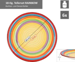 Tellerset Rainbow 18-tlg. 6 Personen Steingut Tafelservice Dessertteller Speiseteller Suppenteller 7 Tellerset Rainbow 18-tlg. 6 Personen Steingut Tafelservice Dessertteller Speiseteller Suppenteller -Qualitätsladen Für Geschirr d50b7fff6cb89435fc93edcd18be9c52