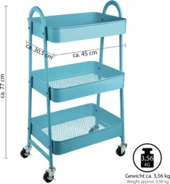 ONVAYA® Servierwagen Silvio | Beistellwagen | Blau | 30,5 X 45 X 77 Cm | 3 Fächer | Multifunktionswagen | Transportwagen | Allzweckwagen | Küchentrolley | Nischenregal 9 ONVAYA® Servierwagen Silvio | Beistellwagen | Blau | 30,5 X 45 X 77 Cm | 3 Fächer | Multifunktionswagen | Transportwagen | Allzweckwagen | Küchentrolley | Nischenregal -Qualitätsladen Für Geschirr d50e545bff3863f677b975523f30a10b