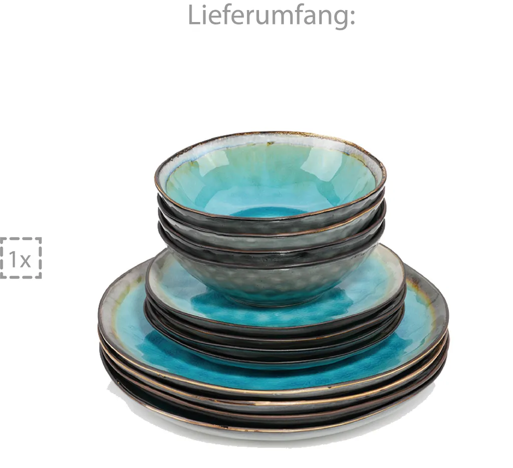 Sänger SÄNGER Steingut Geschirrset Capri, Tafelservice 12 Teilig Für 4 Personen 5 Sänger SÄNGER Steingut Geschirrset Capri, Tafelservice 12 Teilig Für 4 Personen – Bild 5