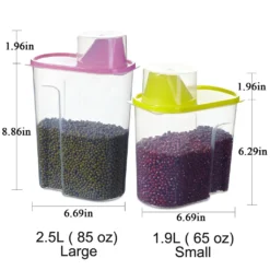 Vorratsdosen Set Mit Deckel, Aufbewahrungsbox Küche, Frischhaltedosen 2.5L & 1.9L BPA-frei Luftdicht Vorratsbehälter Mit Messbecher Kunststoff Schüttdosen Für Mehl Müsli (2 Stück) 14 Vorratsdosen Set Mit Deckel, Aufbewahrungsbox Küche, Frischhaltedosen 2.5L & 1.9L BPA-frei Luftdicht Vorratsbehälter Mit Messbecher Kunststoff Schüttdosen Für Mehl Müsli (2 Stück) -Qualitätsladen Für Geschirr d747ed4719e3b9b57e729d7dcaaa38a3